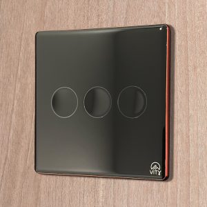 Công tắc cảm ứng điều khiển rèm-cửa cuốn-cổng Vity Smart mặt kính lõm